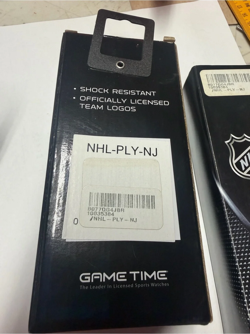 NHL Red Dial Watch with Black Leather Strap